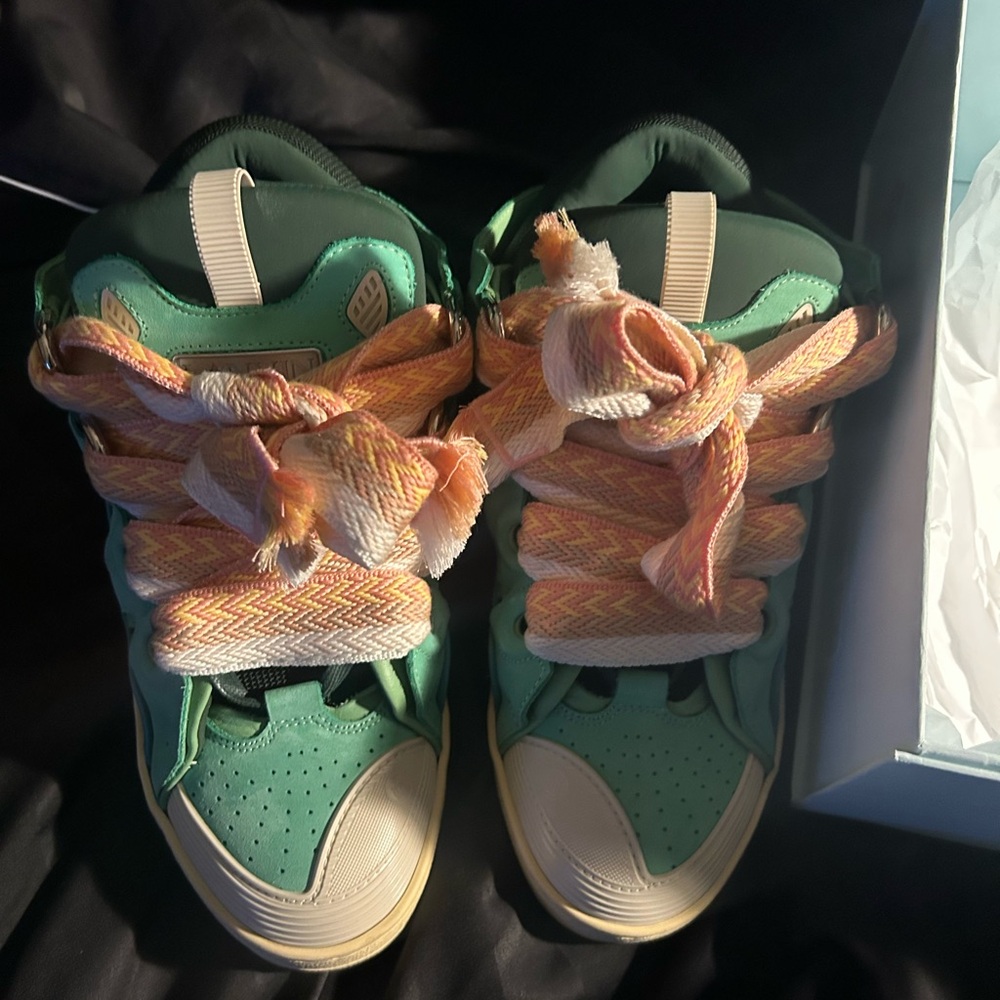 Teal and peach lanvins